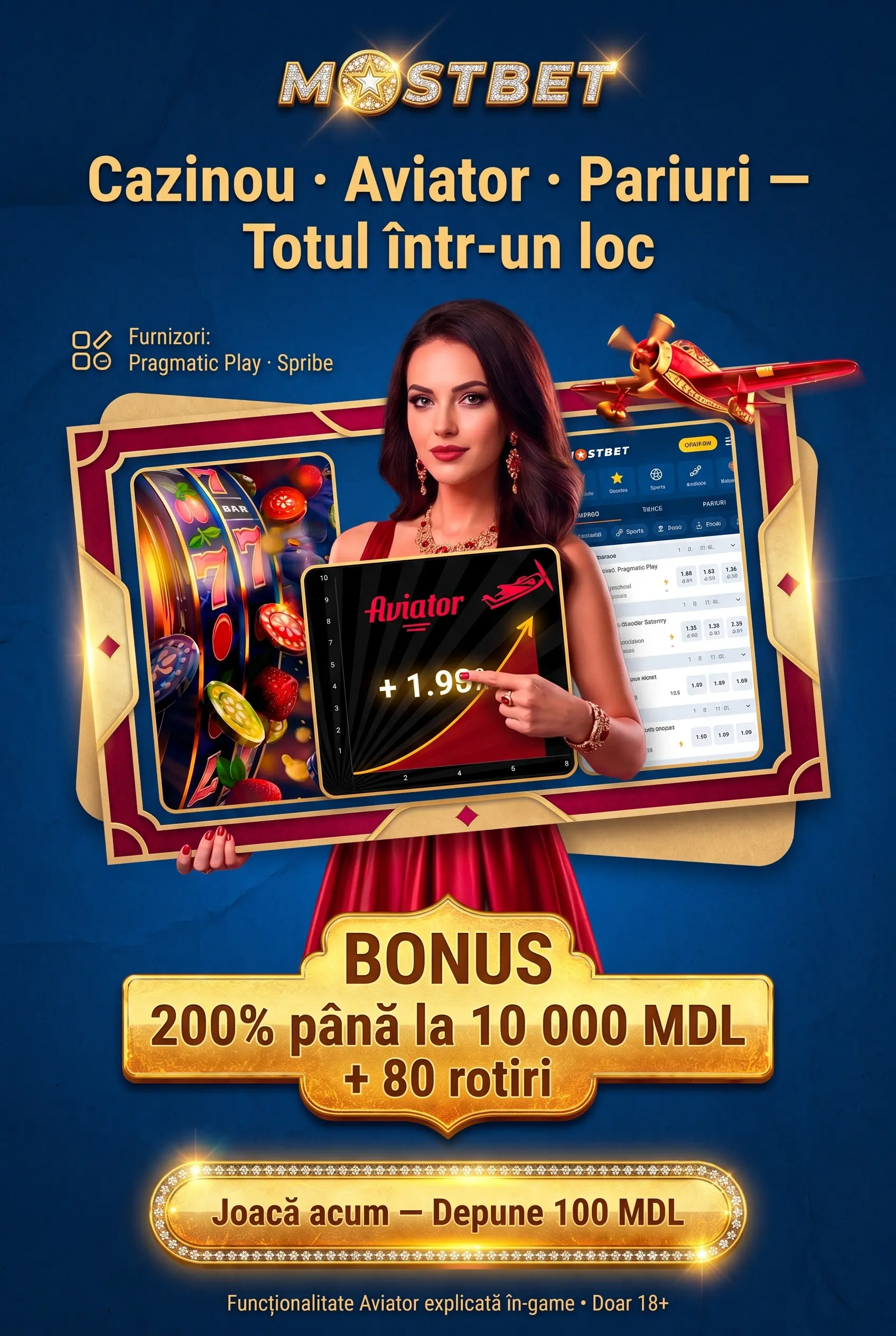 Cazino Aviator și pariuri sportive Mostbet